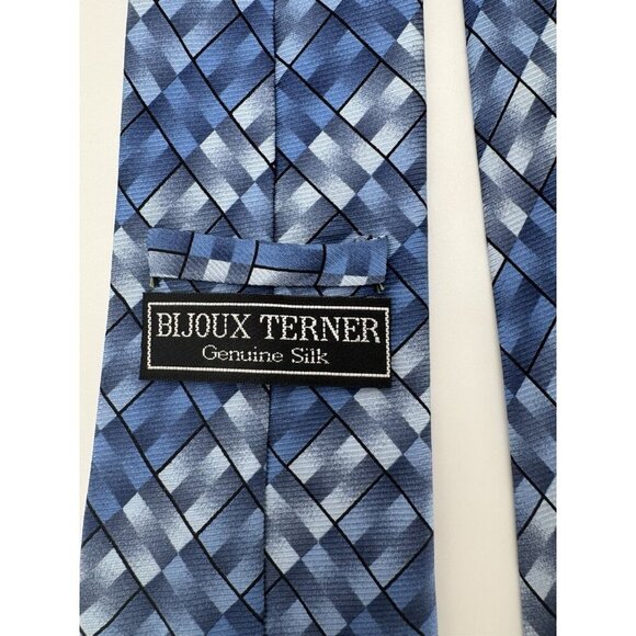 Bijoux Turner Handmade 100% Silk Blue Handmade Neck Tie - Picture 6 of 7